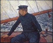 Theo Van Rysselberghe signac on his boat oil painting